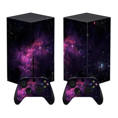 Imagem de Adesivo Skin para Xbox Series X, capa de decalque de vinil compatível com acessórios de jogos de console e controle (preto)
