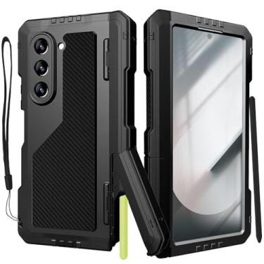 Imagem de YQODSZ Capa para Samsung Galaxy Z Fold 6 com suporte para caneta S e Stylus, Z Fold6 Capa de metal com protetor de tela de proteção de dobradiça, capa militar resistente com suporte para Z Fold 6