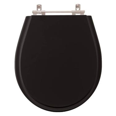 Imagem de Tampa de Vaso Sanitário Poliéster Aries Preto Bacia Eternit