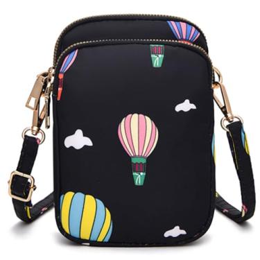 Imagem de JANKS Pequena bolsa transversal feminina mini bolsa de celular bolsa de viagem bolsa carteira bolsas ajustáveis sobre a alça de ombro, Balão preto