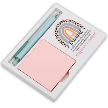 Imagem de Porta-notas adesivas principal para mesa, presente de agradecimento de professor colega de trabalho, decoração de mesa arco-íris para organizador de escritório escolar, presente de fim de ano para