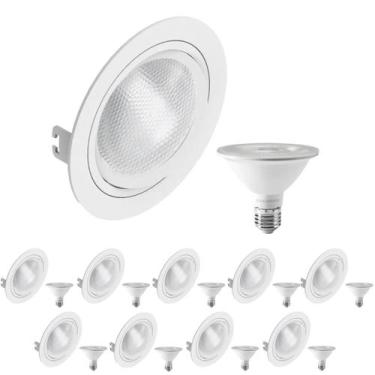 Imagem de 20 Spot Embutir Face Plana PAR30 + 1 Lâmpada LED 10W 6500K E27 - SAVE 