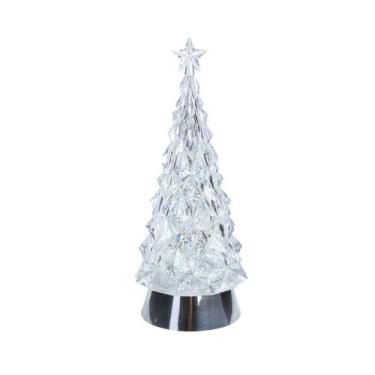 Imagem de Mini Árvore de Natal Transparente com LED - 28cm - 1 unidade - Cromus 