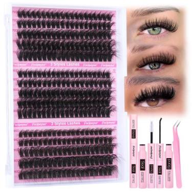 Imagem de Kit de extensão de cílios Focipeysa Fluffy Lash 70D 80D 90D 10-18mm