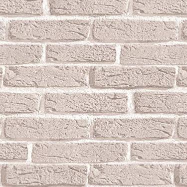 Imagem de Con-Tact Papel Adesivo Pedras e Marmores, Tijolo Branco 45cm x 10m – Rolo Autocolante Multiuso para DIY, Artesanato, Revestimento e Decoração – 240061C