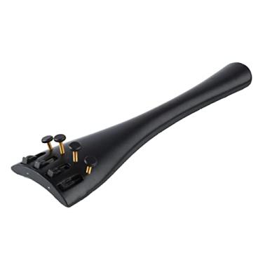 Imagem de Tailpiece de violoncelo com 4 sintonizadores finos Black Black Lightweight Metal Musical Instrument Acessório para músicos profissionais e estudantes