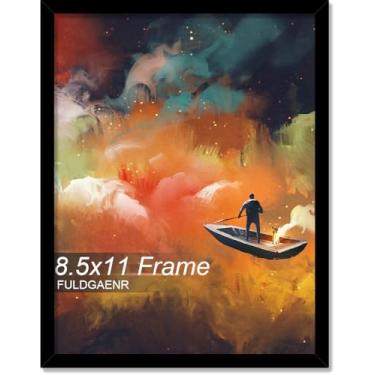 Imagem de FULDGAENR Moldura preta de 21,5 x 28 cm, moldura preta para certificado de pôster fotográfico de 21,5 x 28 cm, moldura de parede/mesa de alta transparência com visor vertical horizontal (preto | 21,5