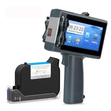 Imagem de Pistola de impressora a jato de tinta portátil T10 com cartucho de tinta de secagem rápida de 42 ml, impressora portátil inteligente portátil com altura de impressão de 2 a 12,7 mm para impressão de