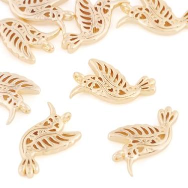 Imagem de Craftdady Pingentes de metal de latão banhado a ouro 18 K, pingente de coração de flor crescente, crucifixo vazado, pingente de cruz para artesanato faça você mesmo, brincos, pulseiras, colar, joias