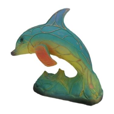 Imagem de Bothyi Abajur de mesa com estampa de animais, abajur de cabeceira, artesanato, estátua, decoração, luminárias fofas, luz noturna com estampa de animais para, Luminária de Mesa Dolphin