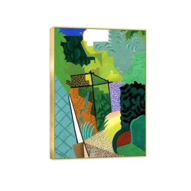 Imagem de BMZFYBS Impressão em tela pintura famosa arte de parede - Jardim - Pôster com moldura dourada para sala de estar banheiro decoração de casa 50 x 70 cm 20 x 27 pol