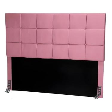 Imagem de Cabeceira Casal 140 Cm Estofada Talita Em Suede Com Frame Rosa