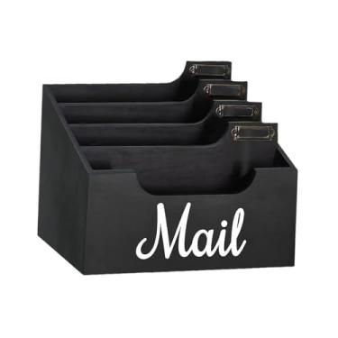 Imagem de Fenteer Organizador de correspondência de mesa Organizador de envelopes de contas Classificador de cartas versátil para cesta de correspondência de balcão