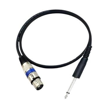 Imagem de KiBcsLic Cabo de áudio XLR fêmea para conector (6,35 mm) Cabos de guitarra estéreo com som de qualidade balanceada Cabo de microfone para transmissão ao vivo