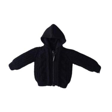 Imagem de oshhni Modelo de suéter em escala 1/12, boneca de brinquedo, cosplay, crianças, adultos, presentes, decoração, inverno, tricô, roupas de boneca artesanais, Preto