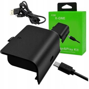 Imagem de Bateria Recarregável Preta 800mAh e Cabo Carregador USB Compatível com