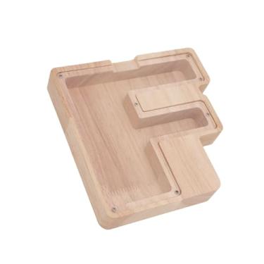 Imagem de Aqur2020 Piggy Bank de Letra de Madeira, Banco de Poupança para Crianças do Alfabeto Caixa Com Painel de Acrílico Transparente para Economia de Rastreamento