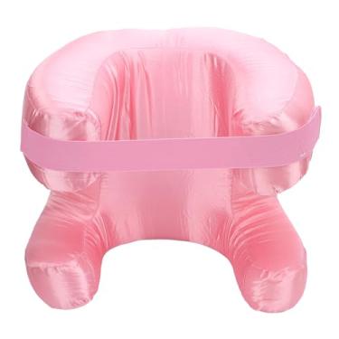 Imagem de Travesseiro de rosto confortável, espuma viscoelástica de tecido de seda, almofada ergonômica de beleza macia para dormir lateral (rosa)