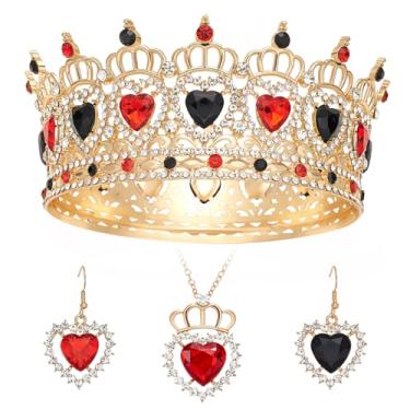 Imagem de Coroa de rainha com strass, coroas e tiaras de casamento para mulheres, acessórios de cabelo para festa de fantasia, coroa de aniversário de princesa, coroa de cristal para noivas, Large, Metal, fibra