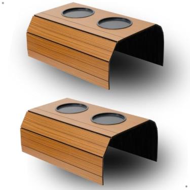 Imagem de Bandejas Esteira Braço Sofá Porta Copo Moderno Kit 2 Peças(CARAMELO)
