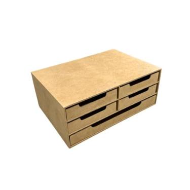 Imagem de Gaveteiro para folha sulfite 5 gavetas em MDF material escritório suporte para monitor