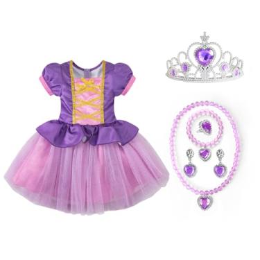 Imagem de Fantasia de princesa para meninas, festa de aniversário de Halloween, saia de tule com acessórios, Multicolorido., 18-24 Months