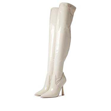 Imagem de Steve Madden Women's Venuss Over-The-Knee Boot, Bone Patent, 6.5