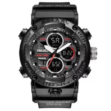 Imagem de Relógio Masculino Esportivo Militar Smael 8038 Black-Masculino