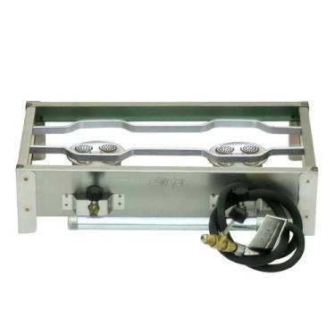 Imagem de Fogareiro gas 2 boca inox alta pressao - ESTILOFER