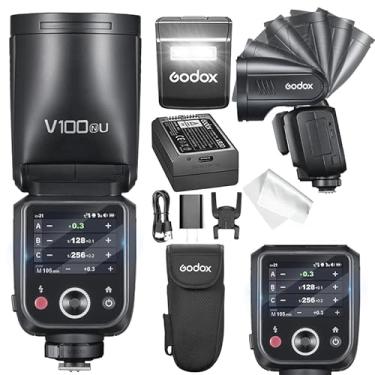 Imagem de GODOX V100 N Flash Para Nikon – Controle De Tela Sensível Ao Toque 100W Ttl Camera Flash V1 Para Nikon - 70 Flashes Consecutivos De Potência Total Atualizados Flash De Câmera (V100 Para Nikon)