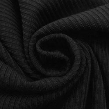 Imagem de Stylish FABRIC Tecido de malha canelada 134.6 cm de largura 4x2 da Yard – Mistura de poliéster rayon elastano – 370 g/m² – pesado, vestidos elásticos em 4 vias, leggings, loungewear e artesanato de