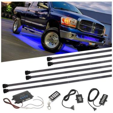 Imagem de Luz LED Automotiva Decorativa Interna Externa à Prova Dágua Controle Remoto 18 Cores, LEDGLOW, Azul