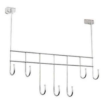 Imagem de Cabide Com 7 Ganchos Para Porta Em Aço Cromado N073 Pracasa