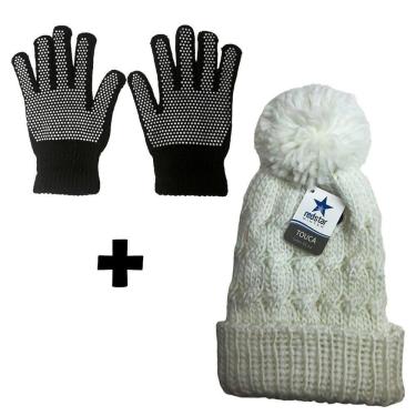 Imagem de Kit Frio Inverno Básico Touca Pelinho Charme E Luva