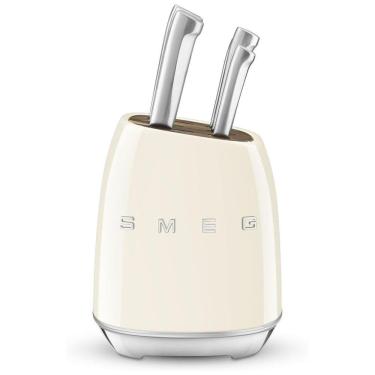 Imagem de Conjunto de Facas com Bloco de Bancada 7 Peças, SMEG, Creme