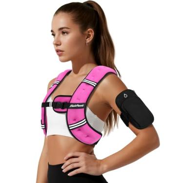 Imagem de PICKPEAK Colete pesado para mulheres e homens 2,3 kg/2,7 kg/3,6 kg/5,4 kg/6,8 kg/9,1 kg/11,3 kg/13,6 kg colete pesado para caminhada, colete de peso de treinamento de força com fivela ajustável bolsa