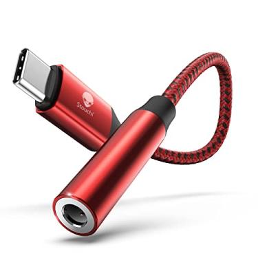 Imagem de Stouchi Adaptador USB C para fêmea de 3,5 mm, fone de ouvido tipo C, cabo Hi-Fi Dongle para iPhone 17/16/15, Pixel 9/8/7/6, iPad, Samsung Galaxy S25 S24 S23 Ultra - Vermelho