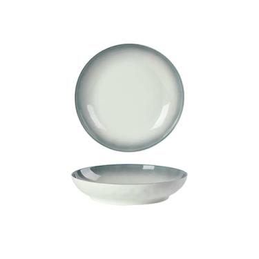 Imagem de Conjunto de pratos de cerâmica graduais combinados espessos para casa - prato de arroz de 20 cm