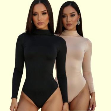 Imagem de Kit 2 Body Feminino Manga Longa Collant Bori Basico Inverno - Generica