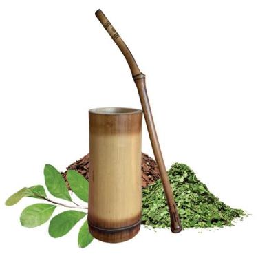 Imagem de Copo de Bambu para Tereré com bomba Natural Ecológico - POLITERMI
