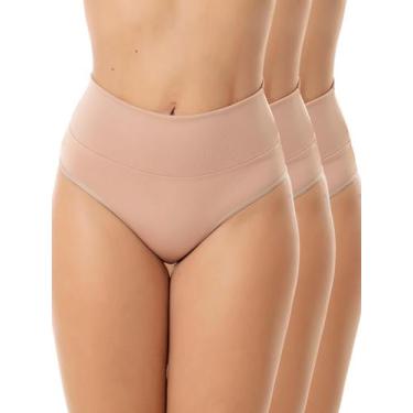 Imagem de Kit 3 Calcinhas Cinta Suplex Cós Alto Modeladora Gestante PósParto Con