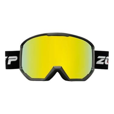 Imagem de YMTSGEQ Óculos de esqui, antiembaciamento OTG para neve/snowboard para homens e mulheres, 100% de proteção UV400 (armação preta alça preta - lente dourada Revo (Vlt 14%))