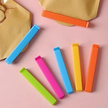 Imagem de Generic 5 peças de clipes multicoloridos, herméticos e à prova de umidade, 11,4 cm, 7,5 x 11 cm, práticos, clipes, sacos de lanche