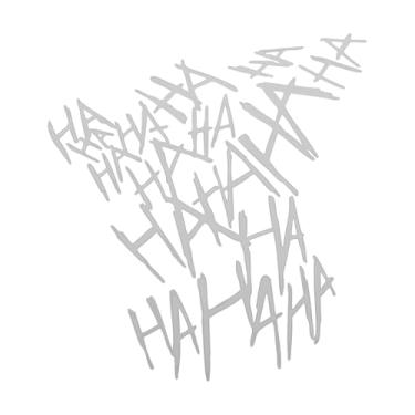 Imagem de Generic Decalque refletivo de para-choque branco quadrado padrão Hahaha adesivo refletivo para carro decoração personalizada corpo ou porta do veículo