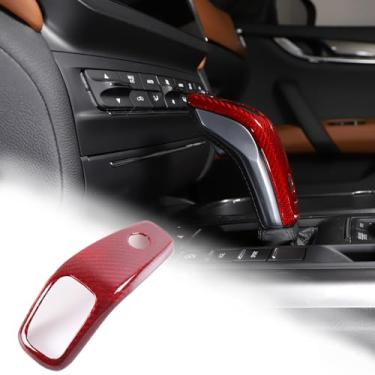 Imagem de Aotumcer Capa de manípulo de mudança de marchas de carro compatível com Maserati Levante 2019-2023 Maserati Ghibli 2019-2023 Maserati President, acessório de manípulo de câmbio de material de carbono