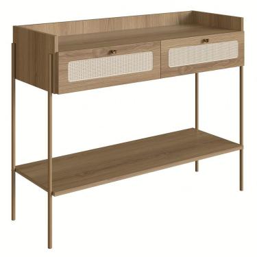 Imagem de Aparador Para Sala 2 Gavetas Pé Metal Arlo A10 Hanover/dourado - Mpozenato