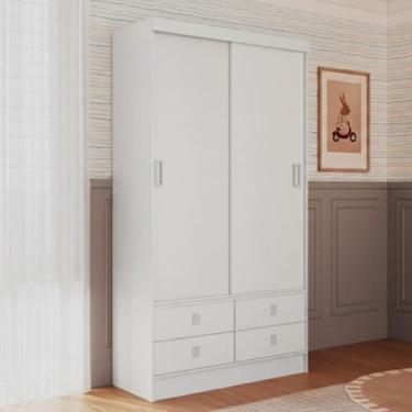Imagem de Guarda Roupa Infantil 2 Portas de Correr 4 Gavetas Sofia Percasa, Bran