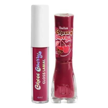 Imagem de Kit Dailus Choco Cherry Bombom De Cereja: Gloss Labial 4ml e Esmalte C
