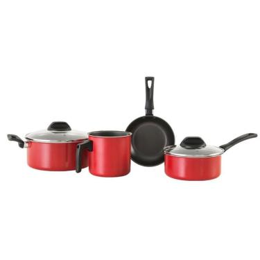 Imagem de Conjunto De Panelas Brinox Garlic 4 Peças Vermelho