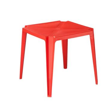 Imagem de Mesa Plástica Empilhável Bar Vermelha 70x70x71 Cm Pisani